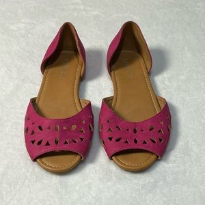 Lane Bryant peep toe cut out flats size 8W women